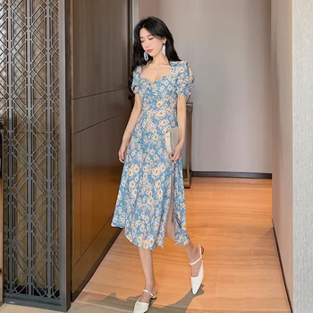 2022Summer Seksuali Suknelė Moterims korėjos Elegantiškas-line Šalies Ponios 