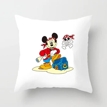 Disney Mickey Minnie Karikatūros Pagalvės užvalkalas baltos spalvos Anime automobilių sofos Pagalvėlė apima 