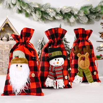 Decord kalėdų dovanų maišelis grinch buffalo raudona skara apykaklės asmeninį papuošalų gimimo nustatyti decoracion navidad