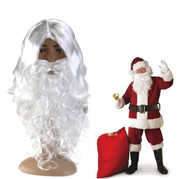 Naujas Baltos Spalvos Kalėdų Senelio Ūsai Skrybėlę Fancy Dress Kostiumai Vedlys Perukas Ir Barzda Nustatyti Kalėdų Hallowee Kalėdos Šalis Apdaila