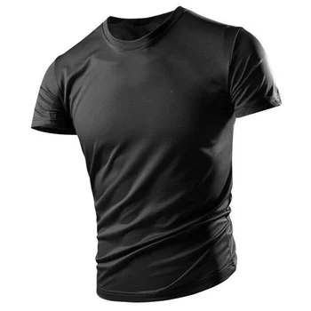 GYMOHYEAH 2021 Naujų Karšto Parduoti Poliesteris Slim T Shirt Vyrai Veikia Quick Dry Fitneso Marškinėliai Mokymo Atsitiktinis Sporto Marškinėliai
