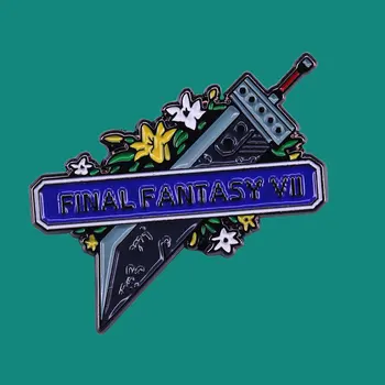 Final Fantasy VII Buster Sword Debesis Emalį, Segtukai, Sagės Rinkti Atvartas Emblemos Vyrai Moterys Mados Juvelyrika Dovanos Puošia Kuprinė