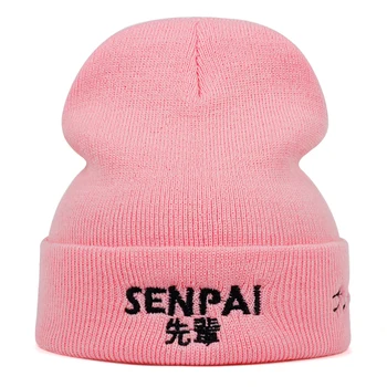 Korėjos versija SENPAI siuvinėjimo vilnos skrybėlę lauko vėjo šiltos kepurės mados hip-hop lauko sporto, laisvalaikio bžūp laukinių kepurės
