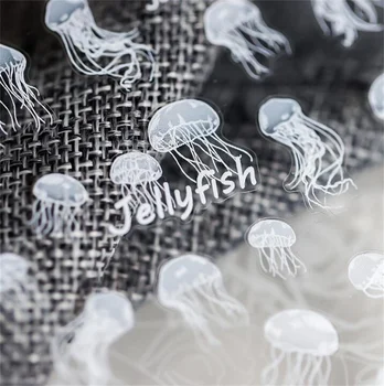 Naujas 3D Bohemijos Lipnios Baltos Spalvos Medūzos Projekto Juostele Nagai Lipdukai Akrilo Papuošalai, Manikiūras