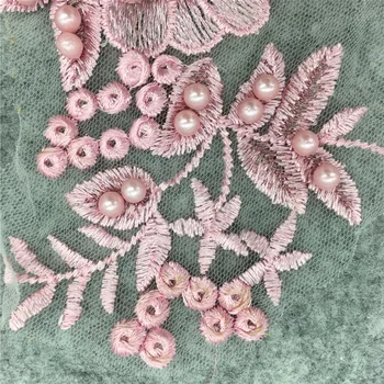 Rožinė Siuvinėjimų 3D Nėrinių Aplikacijos Venise Nėrinių Apykaklės Iškirpte Siuvimo Reikmenys Amatų Audinys Gėlių Paraiškų Drabužiai