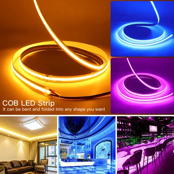 Dimmerable COB Juostelės DC 5V USB 320 Led/m, Balta/Šiltai Balta/Raudona/Mėlyna/Žalia Didelio Tankio Lanksti LED Juosta RA90 FOB LED Šviesos