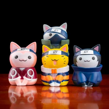 8PCS/Set Naruto Duomenys Žaislų Kambarį Apdailos Kakashi Gaara Hinata Sasuke Itachi Q Versija 3/6cm Lėlės-Vaikų Žaislai Dovana