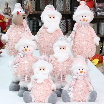 Rožinė Sniego Pliušinis Lėlės, Pliušiniai Įdaryti Žaislas Kalėdų Puošybos Festivalis Dovana Vaikams Gimtadienio, Naujųjų Metų Navidad Namų Puošyba