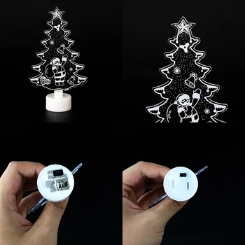 1pcs Kalėdų Spalvinga 3D Lempos Akrilo LED Nakties Šviesos Kalėdų Senelis Kalėdų Medžio Namų Naujųjų Metų Ornamentu Navidad Vaikams Dovanos Lempos