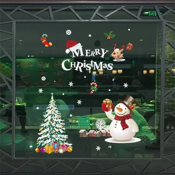 Kalėdų Lango Lipdukas Santa Claus/Sniego/Briedžiai Stiklo Lipdukas Kalėdos Kalėdų Dekoracijas Namuose Kalėdos Dekoro Laimingų Naujųjų Metų 2020 M.