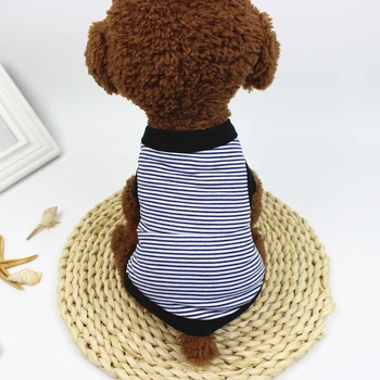 Šunelis Dryžuotas Medvilnės Drabužius Vest Minkštas Kvėpuojantis T-shirt Kostiumų Siuvimas